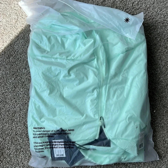 NWT Rains Fuse Bomber Jacket Unisex Mineral Size XS Oversized - Picture 12 of 13